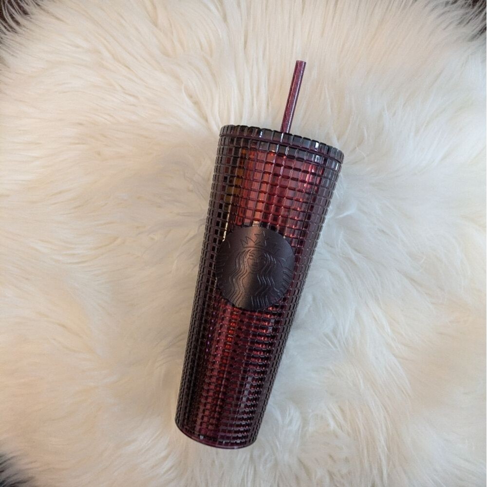 NWT New Starbucks Berry Plum Grid Disco Christmas Holiday 2020 Cold Cup Tumbler